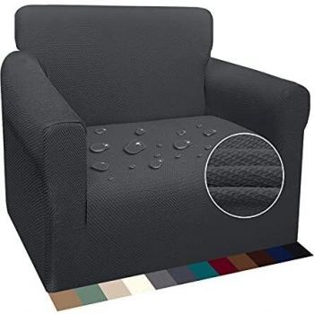 Luxurlife 1 Piece Super Thick Water Resistant Sofa Cover Unique Jacquard Pattern High Stretch Couch Cover Non-slip Furniture Protector with Elastic Bottom