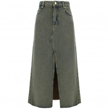 Ganni Maxi Denim Skirt Brown Size S