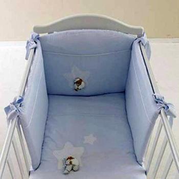 Completo Piumone Lettino Sfilabile Nanan Puccio Star Hellblau 4-teilig