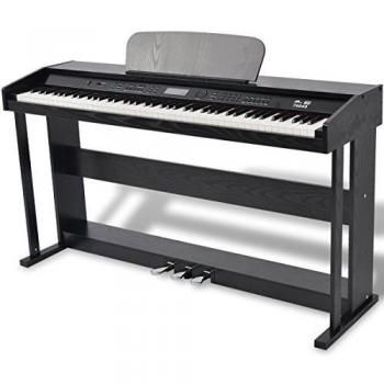 vidaXL 88-Key Digital Piano with Pedals Black Melamine Board
