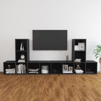 VidaXL Contemporary High Gloss Grey TV Stand Collection