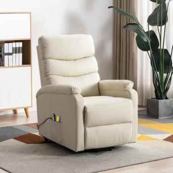 White Cream Faux Leather Massage Chair – Vida XL Stand Up
