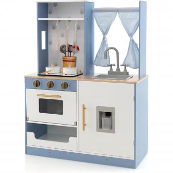 Cucina Playtime Blu e Bianco – Fornelli, Lavandino & Acqua in Miniatura
