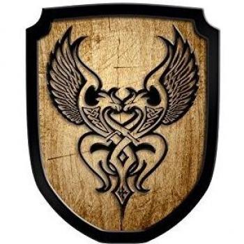 Wappen mit Phönix aus Holz – Naturfarbe