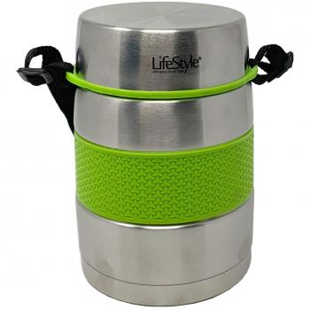 Termo Sólidos Inoxidable Lifestyle 1,2 Litros Doble Pared + Recipiente 1.200 Ml