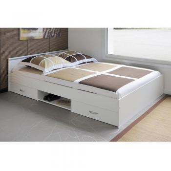 Sérénité Pure – Lit adulte contemporain 140x200, couleur blanc mat
