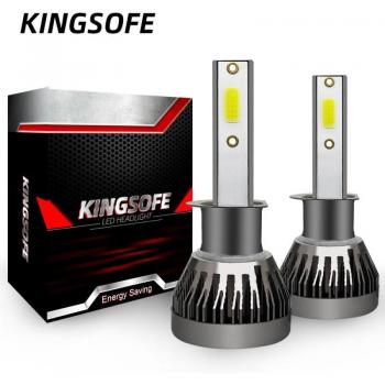 Kingsofe faros LED 2 uds H1 H4 H11 9005 9006 90W 12000LM 6000K