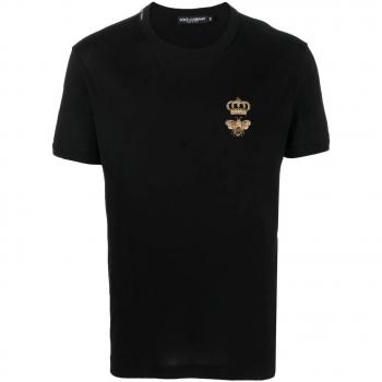 Dolce & Gabbana Black Crew Neck Tee – Size 48 (N0000)
