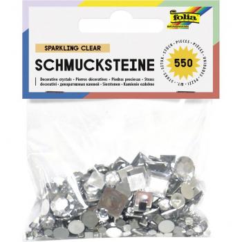 Folia Schmucksteine in Sparkling Clear, 550 Stück, Acryl