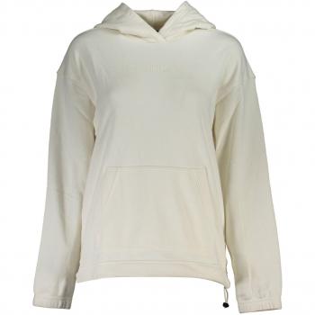 Calvin Klein, Hoodies, male, White, M, White Cotton Hooded Jumper