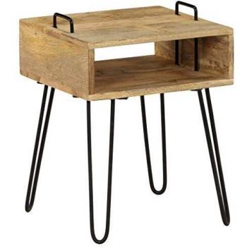 Bedside Table Solid Mango Wood 40x34x47 cm