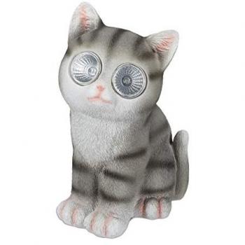 Relaxdays Gatto Luminoso Statua Solare 23x12x14 cm