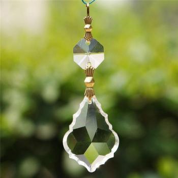 10pcs 38mm Clear Crystal Maple Leaf Pendants