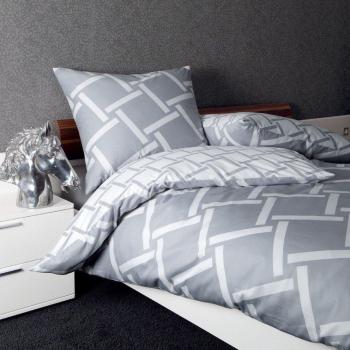 Janine J.D. 8480 08 Silbersatin Bettwäsche – Streifen Design