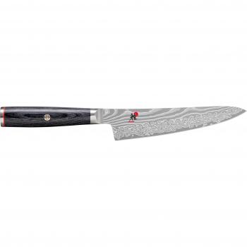 MIYABI 5000 FCD Asian Kitchen Knives Set with Hanging Loop and Sheath, Steel, Brown, 23 x 2 x 3 cm