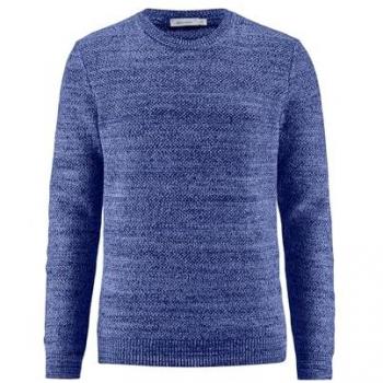 Hessnatur Herren Bio-Leinen-Baumwoll Mouliné-Pullover Regular Größe 46 nachhaltig und fair