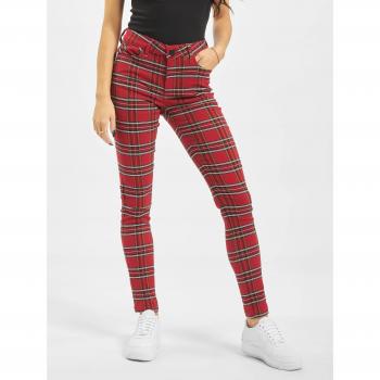 Urban Classics Pantaloni Skinny Tartan Red / Black 26