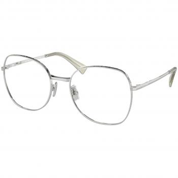 Lentes de Prescripción Miu Miu MU52VV Ajuste Asiático 1BC1O1 56 Plata Mujer