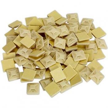 Sealey CTM2020W 20 x 20mm White Self-Adhesive Cable Tie Mounts-Pack of 100, 20 x 20 mm, Set of 100 Pieces