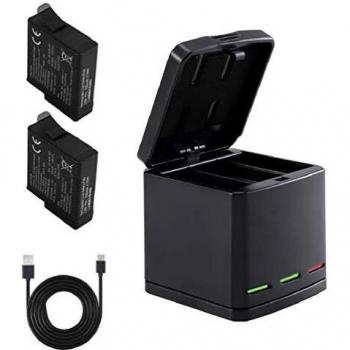 Boîtier de Chargement de Stockage de Batterie avec 2 Batteries de Rechange pour Appareil Photo Hero 8 Hero 7 Black Hero 6 Hero 5 Black Hero
