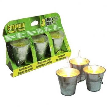 Bougie Citronnelle Pack 3 x 6,5 cm en Métal
