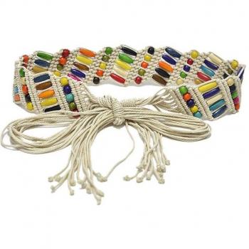 Handcrafted Wooden Bead Belt for Women