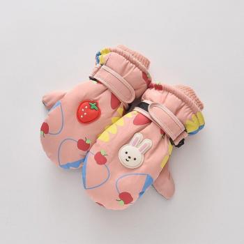 Waterproof Kids' Snow Gloves with Bunny Bag for Ages 2-4