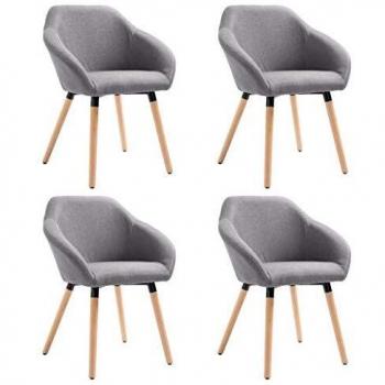 Sillas de Comedor Modernas 4 Piezas Gris Claro