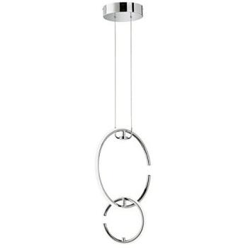 Lampada a sospensione LED 2 fiamme rotonda cromo 4000K 4.5W