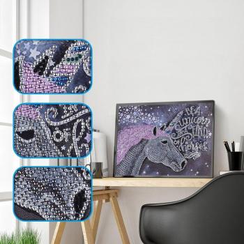 Decoración de hogar con pintura de diamante 5D caballo paisaje