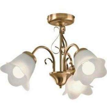 Living Elise Antique Brass 3 Light Ceiling Chandelier