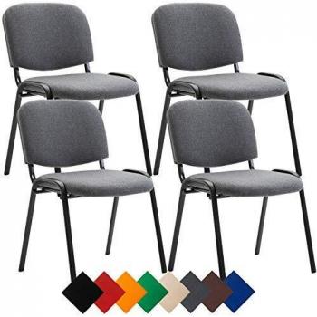Set di sedie da lavoro Ken con imbottitura e rivestimento grigio