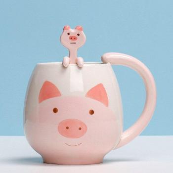Taza de cerdo con cuchara de 12 oz