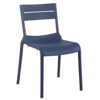 Silla de patio azul pacífico de plástico