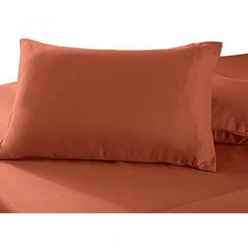 100% Cotton Pillow Cases 2 Pack Burnt Coral