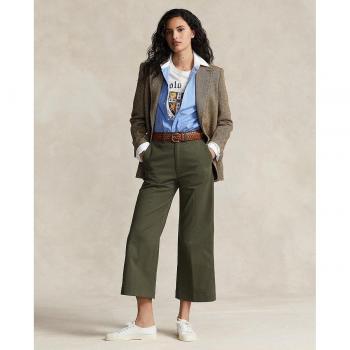 Ralph Lauren Women's Green Wide Leg Chino Pants Size 2XS