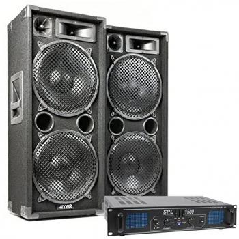 Max212 Skytec 1500 W – Enceinte double woofer 12 inches, portable & antichoc