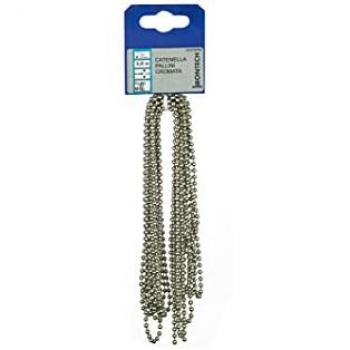 Catena a pallini pretagliata in ottone cromato Ø 3,6 mm