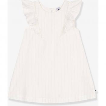 Vestido Manga Corta Infantil Blanco Petit Bateau de Algodón