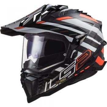 Casque de motocross LS2 MX701 Explorer Carbon Edge Noir Orange