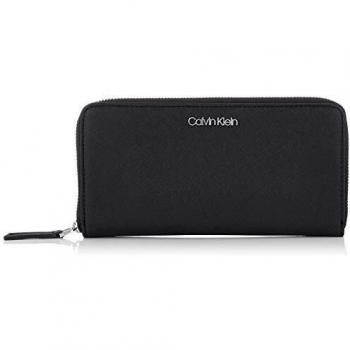 Calvin Klein Damen Worked Lrg Ziparound Geldbörse, Schwarz (Black)