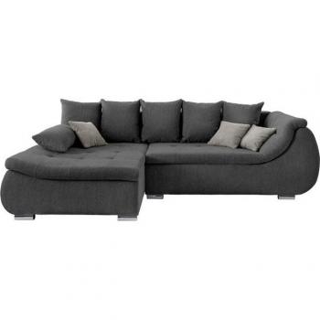 Perallo L‑Form Ecksofa (Anthrazit) – Gratis Zierkissenpaket von 4 Stück