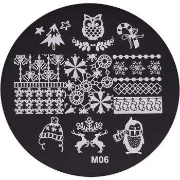 Plaque de Nail Art Hiver