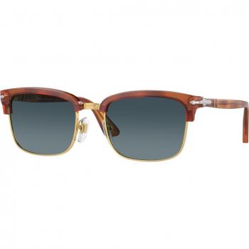 Persol PO3327S Unisex Polarized Square Sunglasses in Havana Blue Acetate