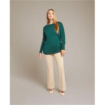 Jersey de mujer en lana 100 % con fruncidos
