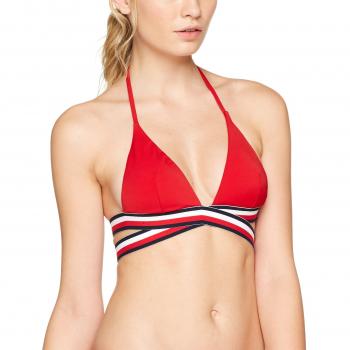 Tommy Hilfiger Triángulo Rp, Parte de Arriba de Bikini para Mujer, Rojo