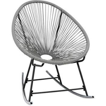 Garten-Mond-Sessel Grau Poly Rattan