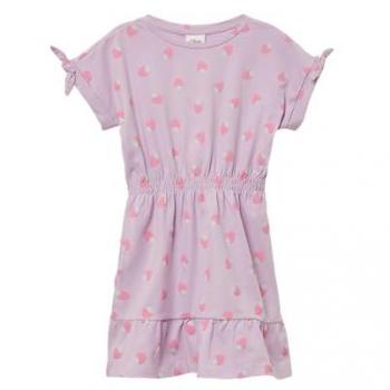 S.Oliver Kurzes Kleid mit All-over-Print „Raffung Raffung“ – Rosa – Kind – 116