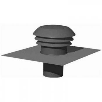 Chapeau de toiture en plastique Unelvent avec forme d'évent D et raccordement 150/160 mm en couleur ardoise