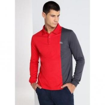 Polo contraste de manga larga rojo para hombre Lois Jeans